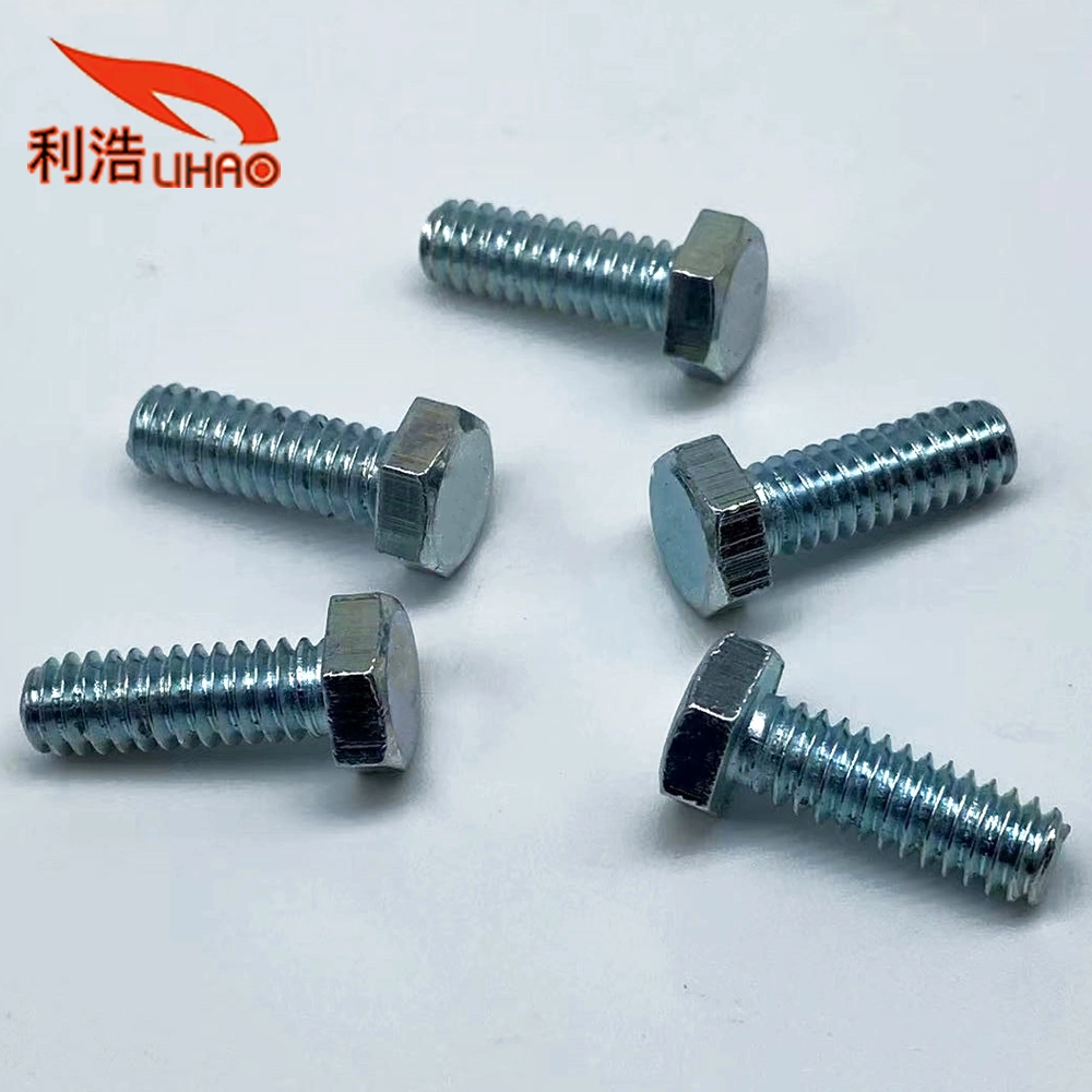 1/4-20*19.05 Blue Zinc-Plated Carbon Steel Flat Hexagon Head Bolts