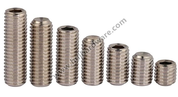 Stainless A2-70 Hexagon Socket Set Screw with Flat Point M1.6-M8