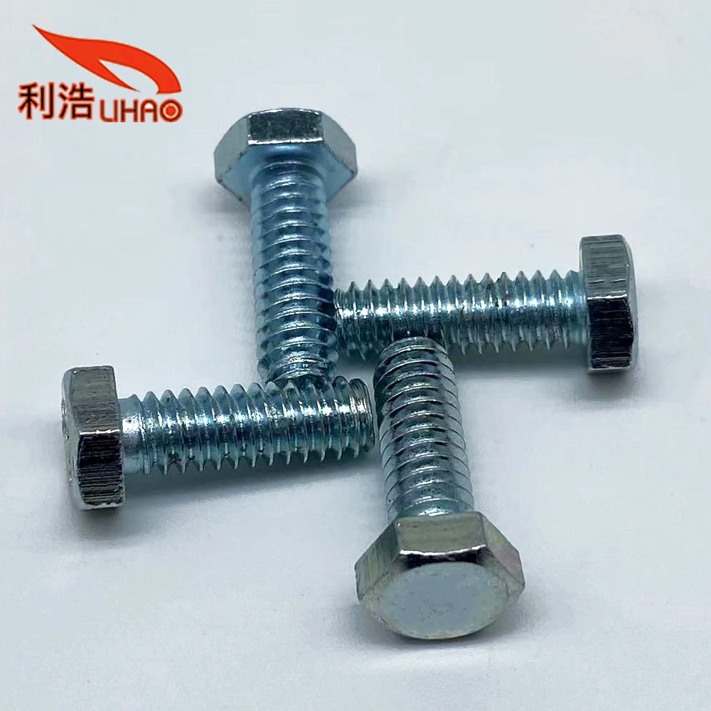 1/4-20*19.05 Blue Zinc-Plated Carbon Steel Flat Hexagon Head Bolts