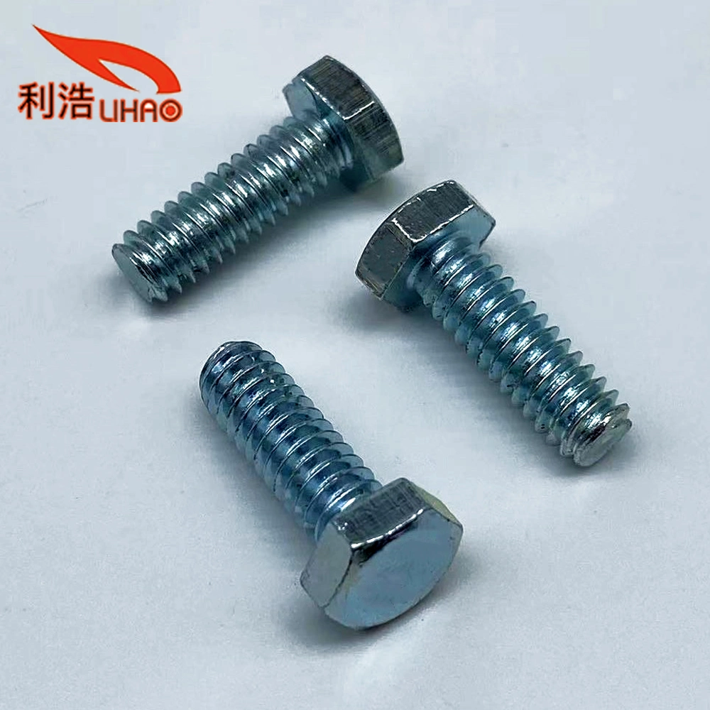 1/4-20*19.05 Blue Zinc-Plated Carbon Steel Flat Hexagon Head Bolts